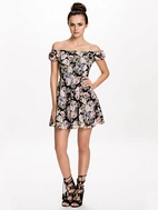 Off Shoulder Button Dress